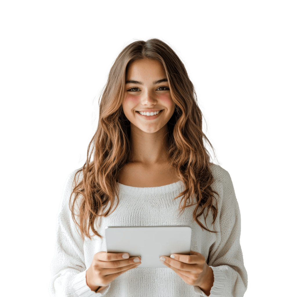 Profesional utilizando tablet para acceder a soluciones de e-learning y impulsar crecimiento empresarial