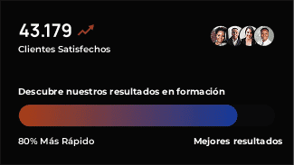 Resultados medibles de Next Ti: 43.179 clientes satisfechos, 60% más rápido, mejores resultados en soluciones de aprendizaje corporativo